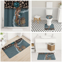 New Zealand Tui Bird Maripi Bathroom Set Maori Weapon Kowhaiwhai Pattern
