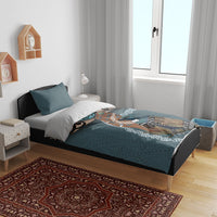 New Zealand Tui Bird Maripi Bedding Set Maori Weapon Kowhaiwhai Pattern