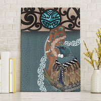 New Zealand Tui Bird Maripi Canvas Wall Art Maori Weapon Kowhaiwhai Pattern