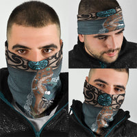 New Zealand Tui Bird Maripi Neck Gaiter Maori Weapon Kowhaiwhai Pattern