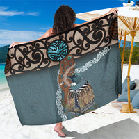 New Zealand Tui Bird Maripi Sarong Maori Weapon Kowhaiwhai Pattern