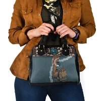 New Zealand Tui Bird Maripi Shoulder Handbag Maori Weapon Kowhaiwhai Pattern
