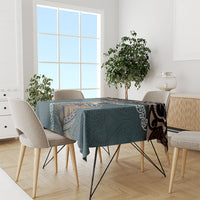 New Zealand Tui Bird Maripi Tablecloth Maori Weapon Kowhaiwhai Pattern