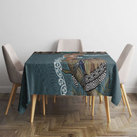 New Zealand Tui Bird Maripi Tablecloth Maori Weapon Kowhaiwhai Pattern