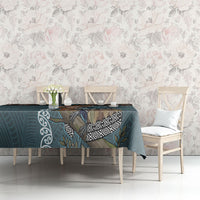 New Zealand Tui Bird Maripi Tablecloth Maori Weapon Kowhaiwhai Pattern