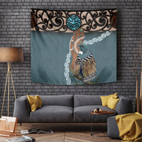 New Zealand Tui Bird Maripi Tapestry Maori Weapon Kowhaiwhai Pattern