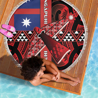 Aotearoa Iwi Ngapuhi Beach Blanket Tuhoronuku Kite United Tribes Flag Maori Pattern