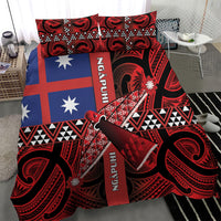 Aotearoa Iwi Ngapuhi Bedding Set Tuhoronuku Kite United Tribes Flag Maori Pattern