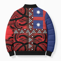 Aotearoa Iwi Ngapuhi Bomber Puffer Jacket Tuhoronuku Kite United Tribes Flag Maori Pattern