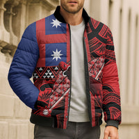 Aotearoa Iwi Ngapuhi Bomber Puffer Jacket Tuhoronuku Kite United Tribes Flag Maori Pattern