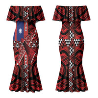 Aotearoa Iwi Ngapuhi Family Matching Mermaid Dress and Hawaiian Shirt Tuhoronuku Kite United Tribes Flag Maori Pattern
