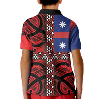 Aotearoa Iwi Ngapuhi Kid Polo Shirt Tuhoronuku Kite United Tribes Flag Maori Pattern