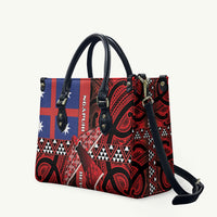 Aotearoa Iwi Ngapuhi Leather Bag Tuhoronuku Kite United Tribes Flag Maori Pattern
