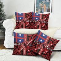 Aotearoa Iwi Ngapuhi Pillow Cover Tuhoronuku Kite United Tribes Flag Maori Pattern