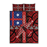 Aotearoa Iwi Ngapuhi Quilt Bed Set Tuhoronuku Kite United Tribes Flag Maori Pattern