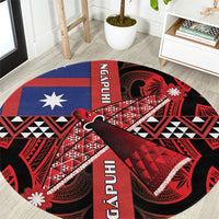 Aotearoa Iwi Ngapuhi Round Carpet Tuhoronuku Kite United Tribes Flag Maori Pattern