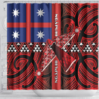 Aotearoa Iwi Ngapuhi Shower Curtain Tuhoronuku Kite United Tribes Flag Maori Pattern