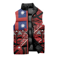 Aotearoa Iwi Ngapuhi Sleeveless Puffer Jacket Tuhoronuku Kite United Tribes Flag Maori Pattern