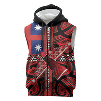 Aotearoa Iwi Ngapuhi Sleeveless Zip Hoodie Tuhoronuku Kite United Tribes Flag Maori Pattern