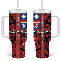 Aotearoa Iwi Ngapuhi Tumbler With Handle Tuhoronuku Kite United Tribes Flag Maori Pattern