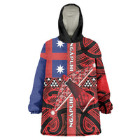 Aotearoa Iwi Ngapuhi Wearable Blanket Hoodie Tuhoronuku Kite United Tribes Flag Maori Pattern