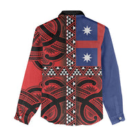 Aotearoa Iwi Ngapuhi Women Casual Shirt Tuhoronuku Kite United Tribes Flag Maori Pattern