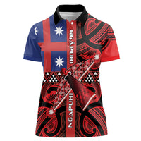 Aotearoa Iwi Ngapuhi Women Polo Shirt Tuhoronuku Kite United Tribes Flag Maori Pattern