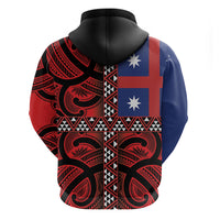 Aotearoa Iwi Ngapuhi Zip Hoodie Tuhoronuku Kite United Tribes Flag Maori Pattern