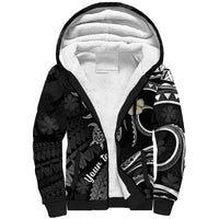 Personalised Niihau Hawaii Sherpa Hoodie Polynesian Tattoo and Pacific Plumeria White Vibe LT9 Unisex White - Polynesian Pride