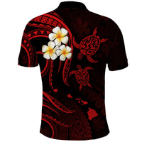 Custom Molokai Hawaii Polo Shirt Polynesian Tattoo and Pacific Plumeria Red Vibe LT9 - Polynesian Pride