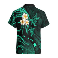 Personalised Lanai Hawaii Hawaiian Shirt Polynesian Tattoo and Pacific Plumeria Turquoise Vibe LT9 - Polynesian Pride