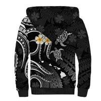 Personalised Lanai Hawaii Sherpa Hoodie Polynesian Tattoo and Pacific Plumeria White Vibe LT9 - Polynesian Pride