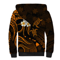 Personalised Kauai Hawaii Sherpa Hoodie Polynesian Tattoo and Pacific Plumeria Gold Vibe LT9 - Polynesian Pride