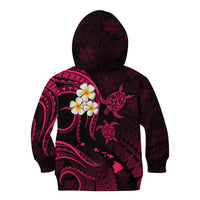 Personalised Kahoolawe Hawaii Kid Hoodie Polynesian Tattoo and Pacific Plumeria Pink Vibe LT9 - Polynesian Pride
