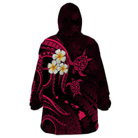 Hawaii Wearable Blanket Hoodie Maui Islands Pacific Plumeria Pink Vibe LT9 - Polynesian Pride