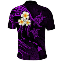 Hawaii Polo Shirt Maui Islands Pacific Plumeria Purple Vibe LT9 - Polynesian Pride