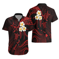 Personalised Maui Hawaii Hawaiian Shirt Polynesian Tattoo and Pacific Plumeria Red Vibe LT9 - Polynesian Pride