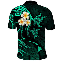 Hawaii Polo Shirt Oahu Islands Pacific Plumeria Turquoise Vibe LT9 - Polynesian Pride