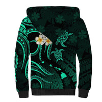 Hawaii Sherpa Hoodie Oahu Islands Pacific Plumeria Turquoise Vibe LT9 - Polynesian Pride