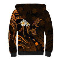 Personalised Oahu Hawaii Sherpa Hoodie Polynesian Tattoo and Pacific Plumeria Gold Vibe LT9 - Polynesian Pride