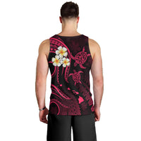 Personalised Oahu Hawaii Men Tank Top Polynesian Tattoo and Pacific Plumeria Pink Vibe LT9 - Polynesian Pride