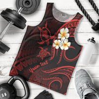 Personalised Oahu Hawaii Men Tank Top Polynesian Tattoo and Pacific Plumeria Red Vibe LT9 Red - Polynesian Pride