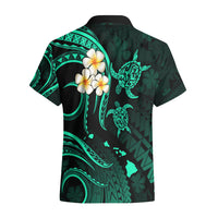 Personalised Oahu Hawaii Hawaiian Shirt Polynesian Tattoo and Pacific Plumeria Turquoise Vibe LT9 - Polynesian Pride