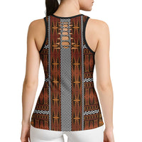 Malo e Lelei Tonga Hollow Tank Top Tongan Ngatu Tapa Cloth - Polynesian Pride