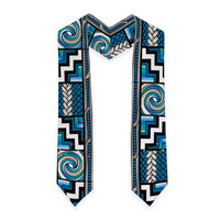Maori Matariki Graduation Stole Green Galaxy Aesthetic Koru Art LT01 - Polynesian Pride