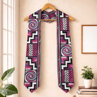 Maori Matariki Graduation Stole Pink Galaxy Aesthetic Koru Art
