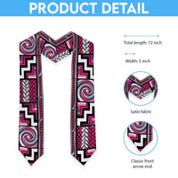 Maori Matariki Graduation Stole Pink Galaxy Aesthetic Koru Art