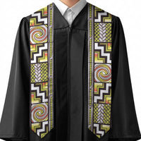 Maori Matariki Graduation Stole Yellow Galaxy Aesthetic Koru Art