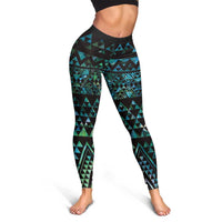 Maori Niho Taniwha Te Wheiao Leggings Paua Shell - Polynesian Pride