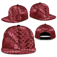 Maroon Aloha Hawaii Snapback Cap Hawaiian Kakau Ohia Lehua Lei - Polynesian Pride